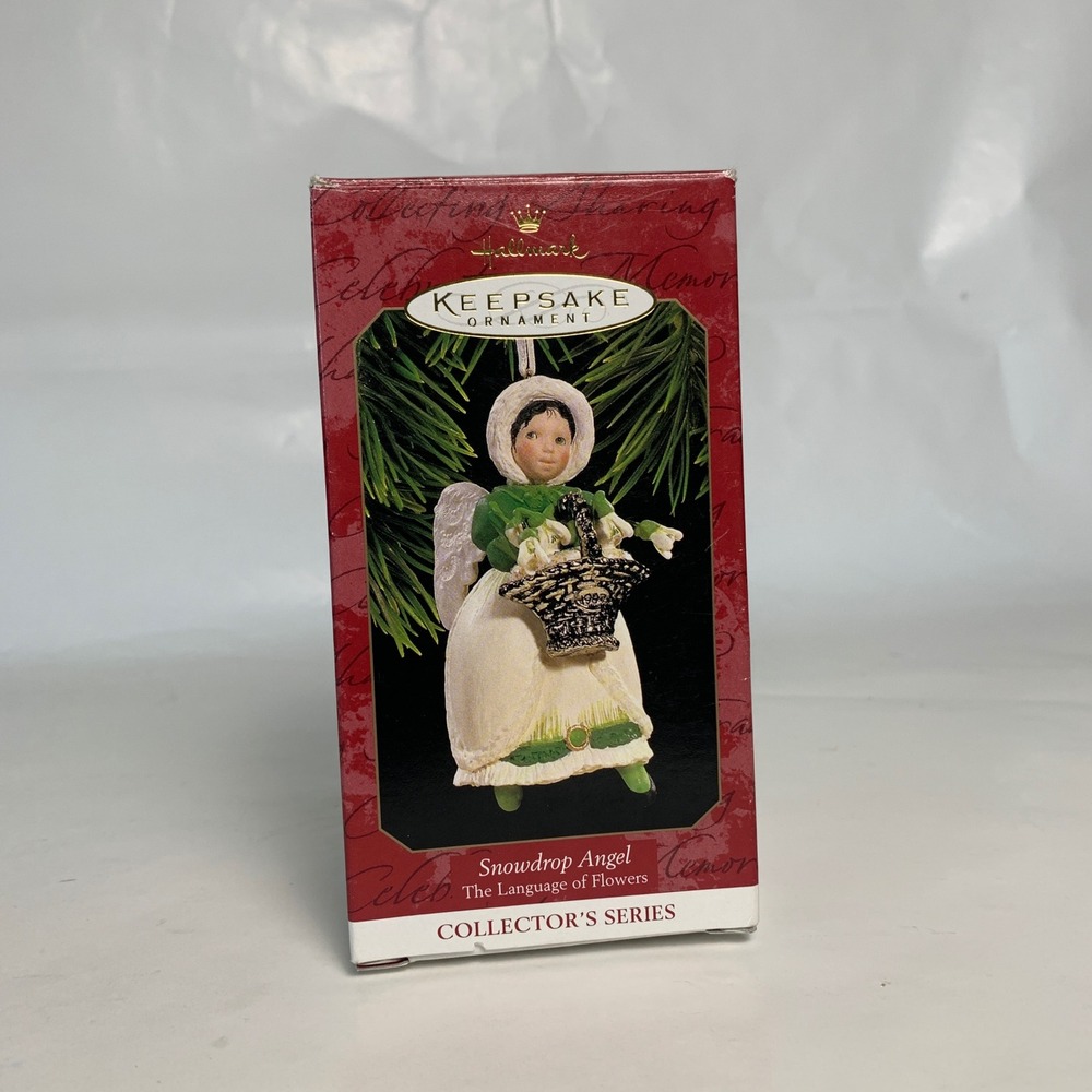 Hallmark Ornament Snowdrop Angel The Language of Flowers 1997 Sue Tague EUC
